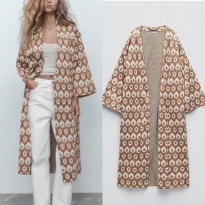 Zara special edition jacquard cardigan coat